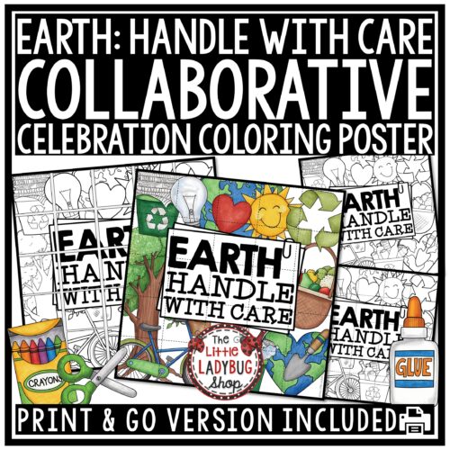 Earth Day Collaborative Coloring Poster for Upper Elementary Students