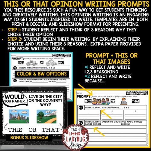 Would You Rather Questions Slides Opinion Creative Writing Prompts This or That