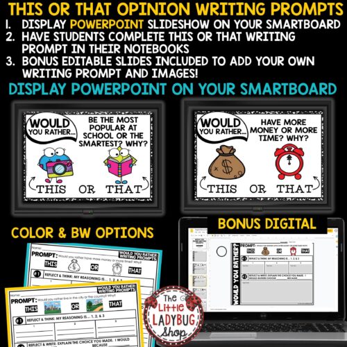 Would You Rather Questions Slides Opinion Creative Writing Prompts This or That