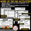 Word of the Day and Week Vocabulary Activities