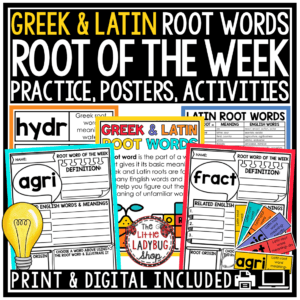 Vocabulary Activities Greek and Latin Root Words Worksheets 4th 5th Grade