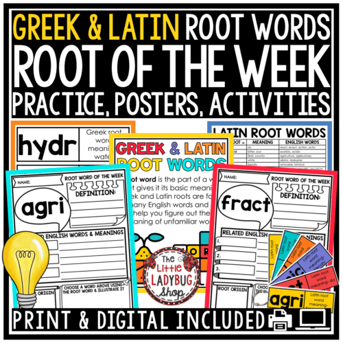 Vocabulary Activities Greek and Latin Root Words Worksheets 4th 5th Grade