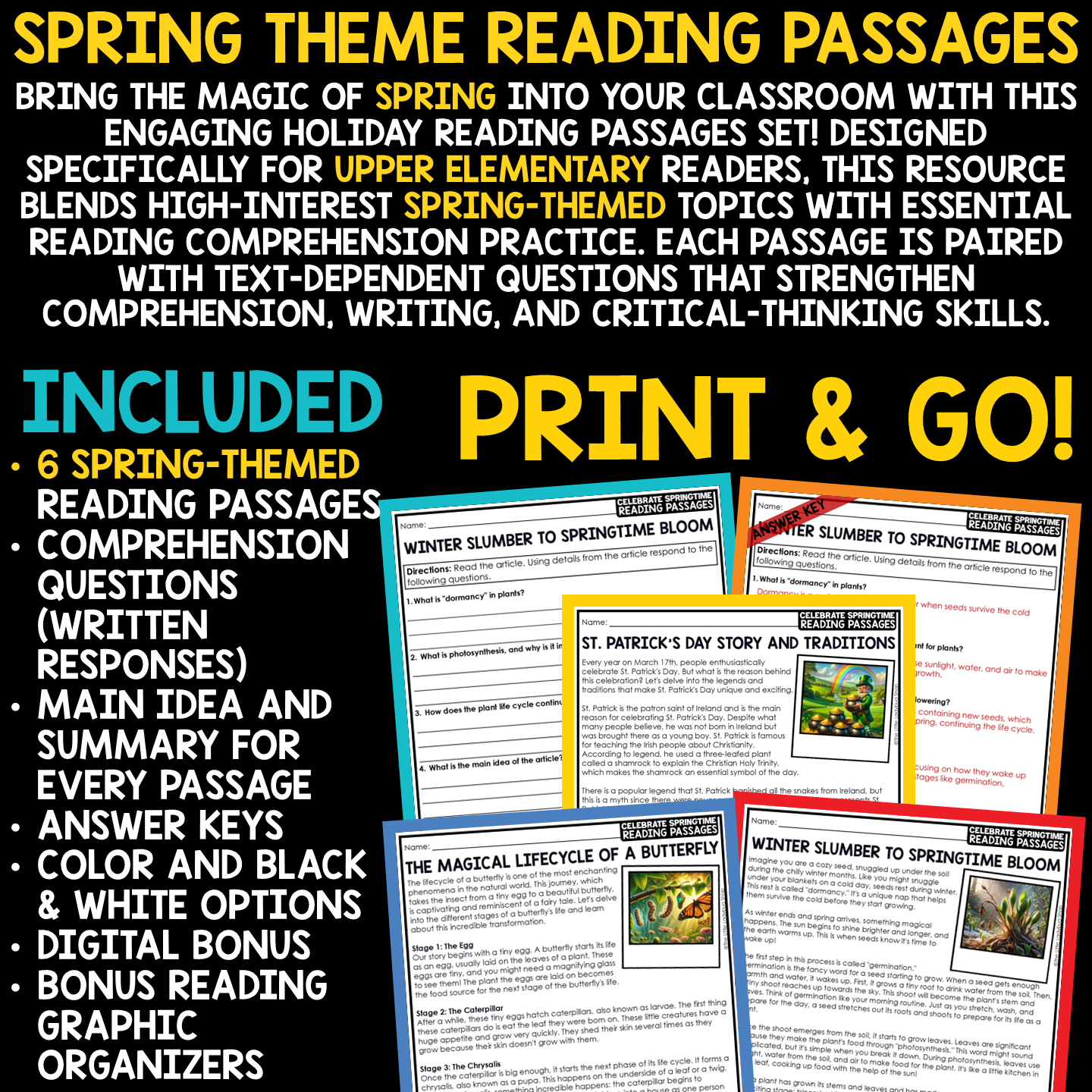 History of St. Patrick's Day Spring Reading Comprehension Passages