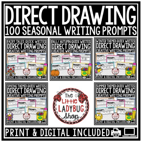 Fall Spring Winter Direct Drawing Writing Prompts 3rd 4th Grade
