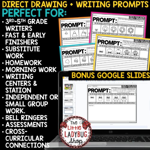 January Winter Direct Drawing Writing Prompts 3rd 4th Grade
