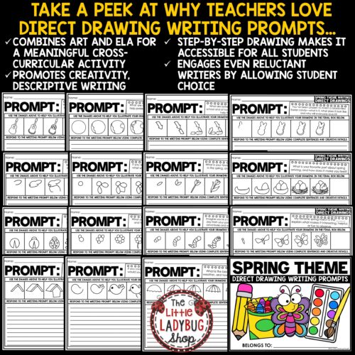 April Spring Direct Drawing Writing Prompts 3rd 4th Grade