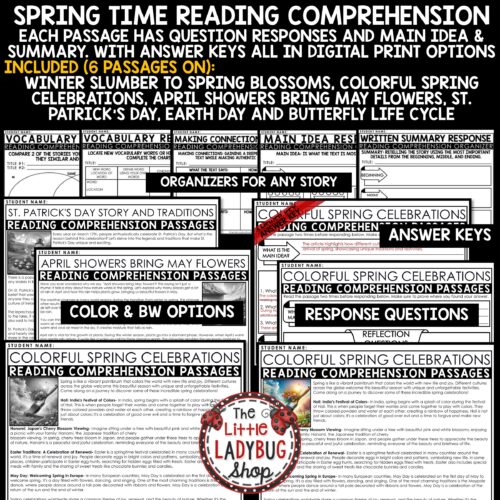 Spring Reading Passages Reading Passages for upper elementary students in 3rd 4th 5th grade.