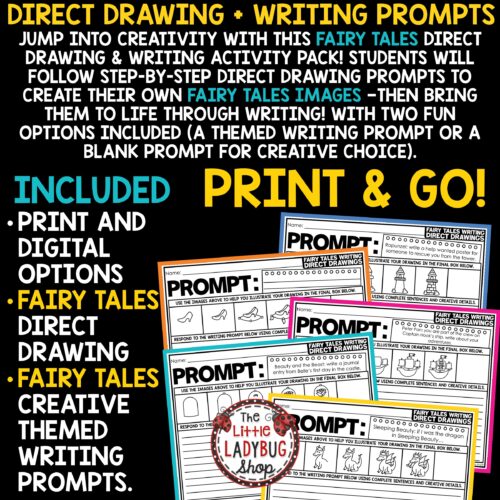 Fairy Tales Direct Drawing Writing Prompts 3rd 4th Grade