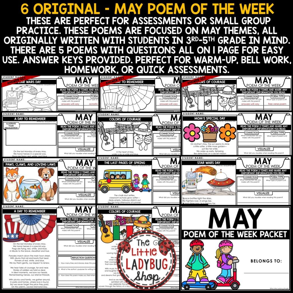May End of Year Poem of the Week - The Little Ladybug Shop