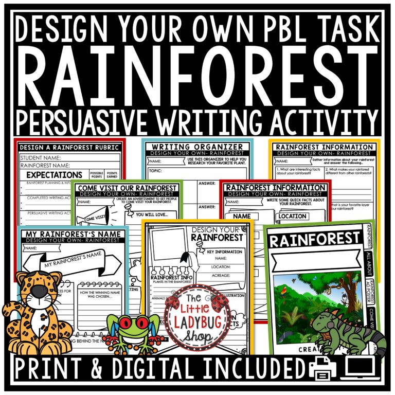 Design Your Own Rainforest Project Based Learning for upper elementary students in 3rd-5th grade