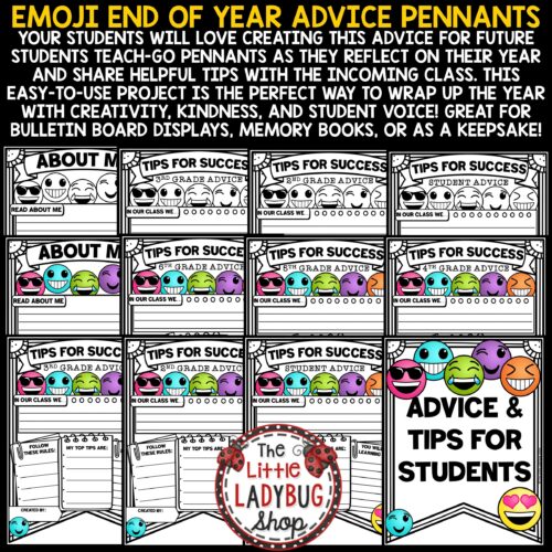 Emoji End of Year Writing Tips Advice for Next Years Student