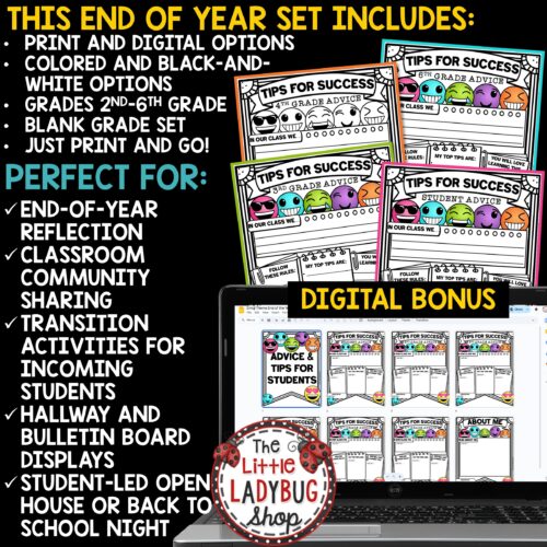 Emoji End of Year Writing Tips Advice for Next Years Student