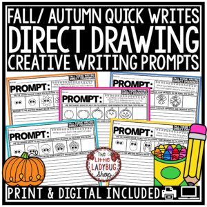 October Fall Direct Drawing Writing Prompts 3rd 4th Grade