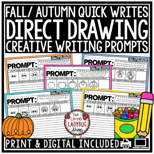 October Fall Direct Drawing Writing Prompts 3rd 4th Grade
