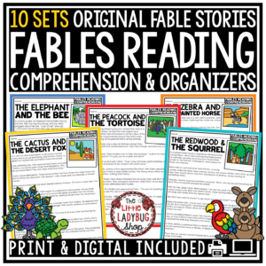Fables Reading Passages Graphic Organizer Finding the Theme Activities
