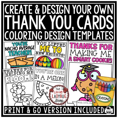 End of Year Appreciation Thank You Cards Coloring Pages