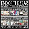 Memory Book End of Year Letter to Students Parents Editable End of Year Awards