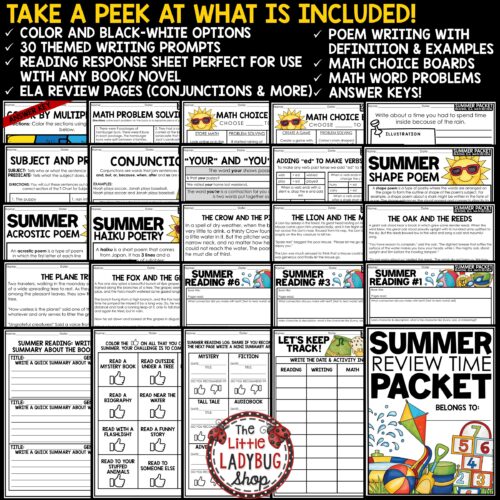 Summer Review Packet 3rd 4th Grade Summer School