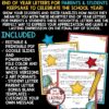Editable Last Day End of the Year Letter to Students Parents Thank You Note Card