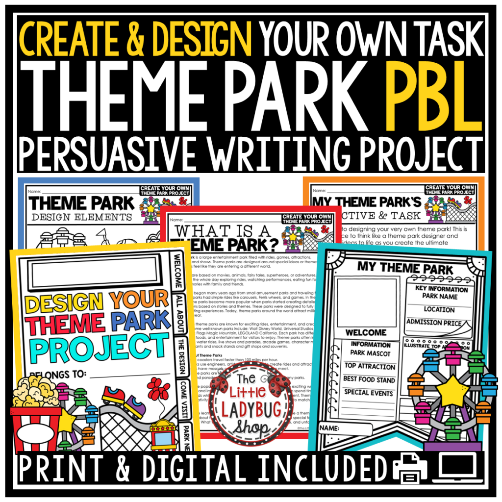 Create a Amusement Theme Park End of Year PBL Project Based Learning ...