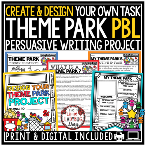 Create a Amusement Theme Park End of Year PBL Project Based Learning