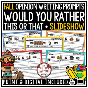 Fall Would You Rather Slides October Fall Opinion Writing Prompts This or That
