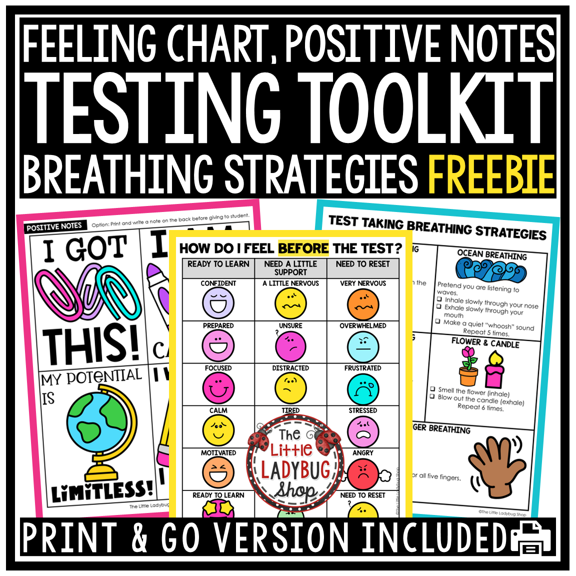 Free Test Prep Toolkit How Do I Feel and Positive Encouragement Calm Down Focus