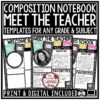 Composition Notebook Meet the Teacher Newsletter Template