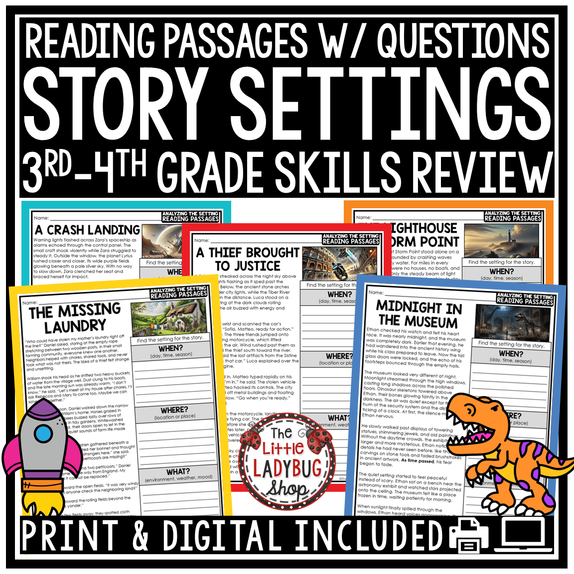 Setting of a Story Map Graphic Organizer Reading Passages