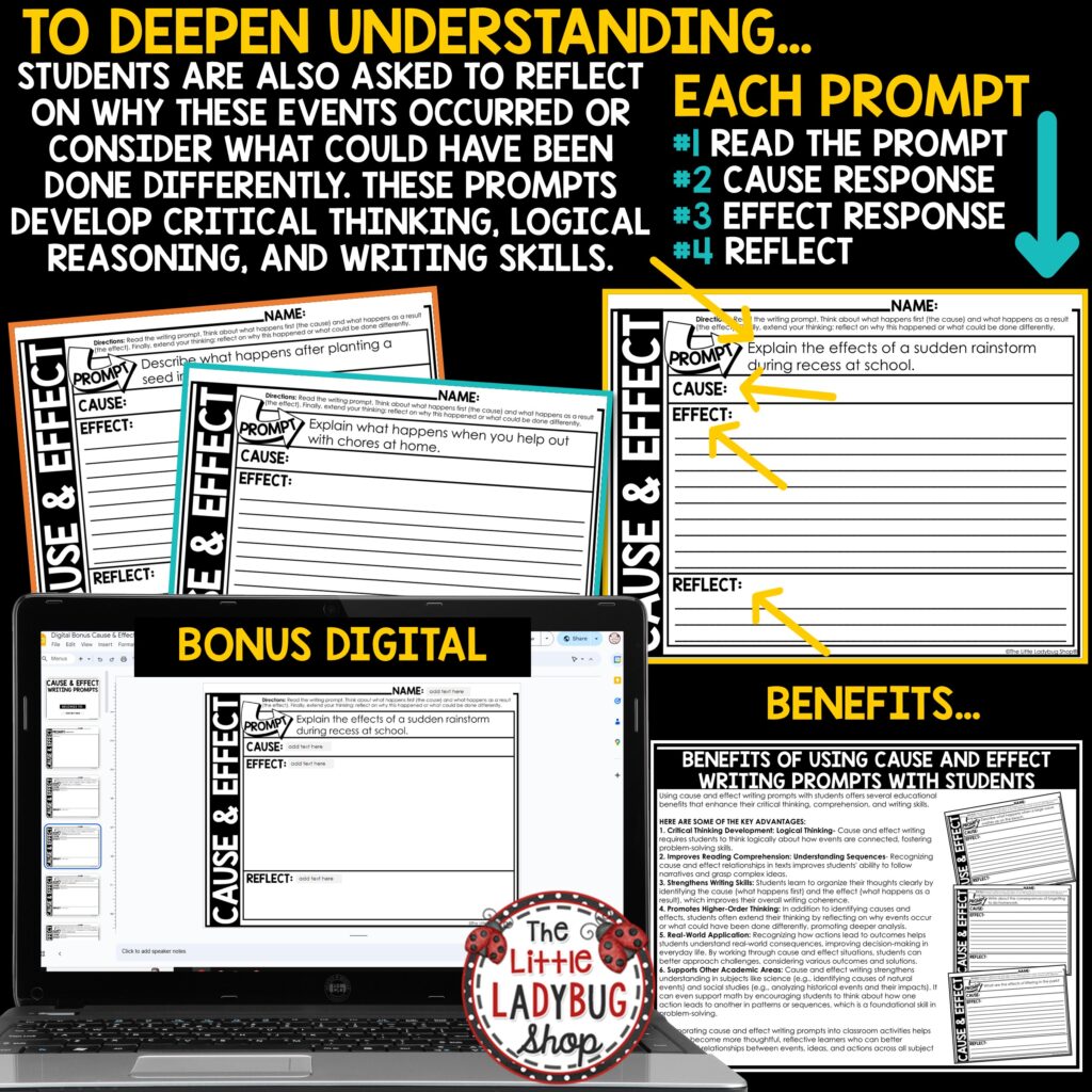 Cause and Effect Expository Writing Prompts 3rd 4th Grade - The Little ...