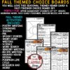 October Fall Theme Fast Finishers Choice Boards 3rd 4th Grade