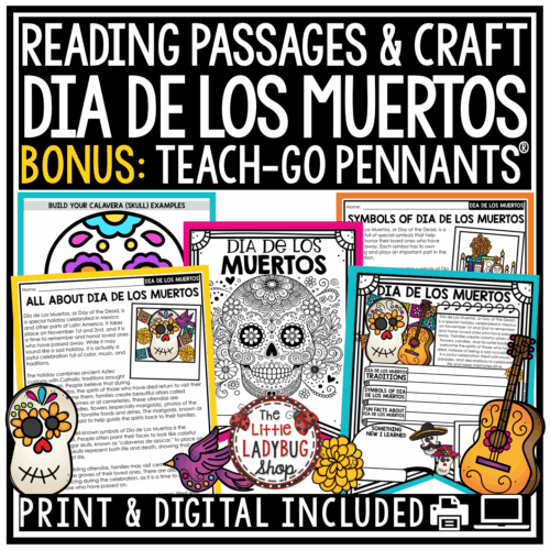 Day of the Dead Dia de Los Muertos Reading Activities Skull Craft