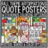 Fall Affirmations Coloring Pages Quote Posters Bulletin Board