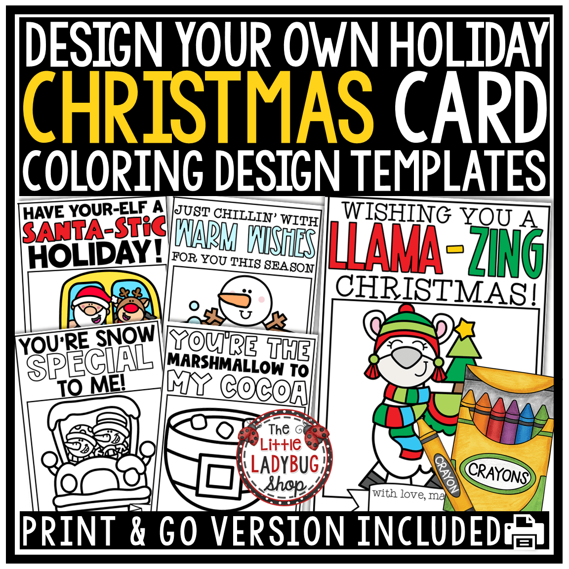 Student Gift Design a Holiday Christmas Card Coloring Pages