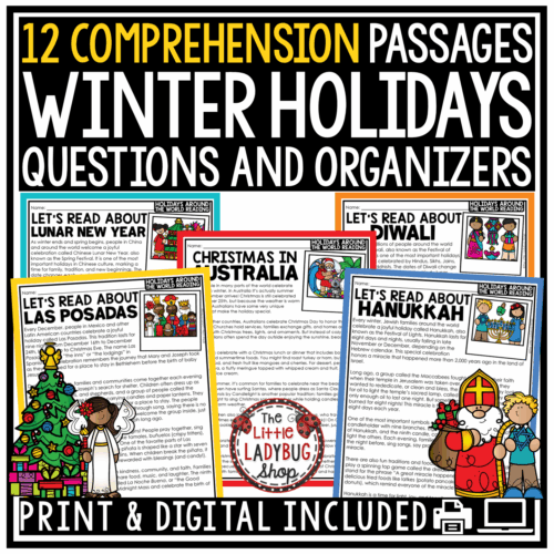 Winter Holidays Christmas Around the World Reading Activities Comprehension