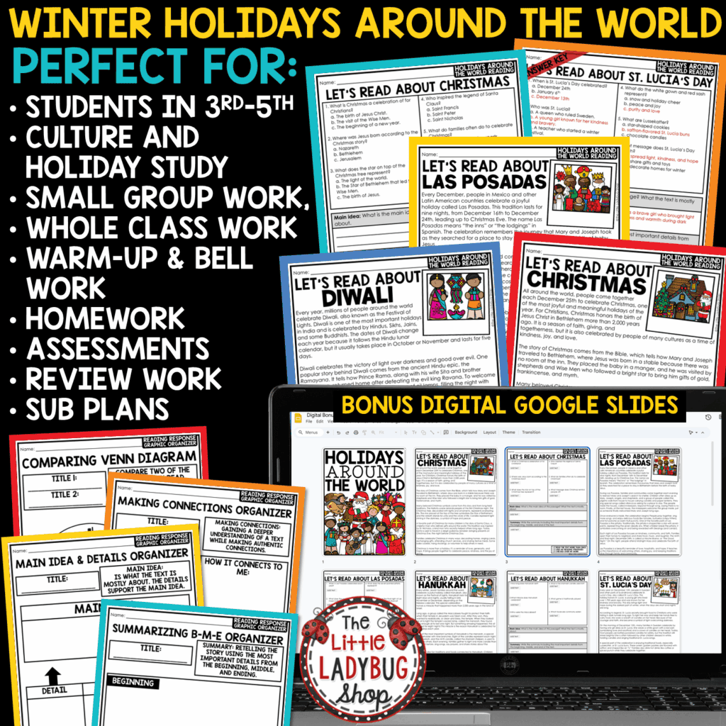 Christmas Winter Holidays Around the World Reading Passages - The ...