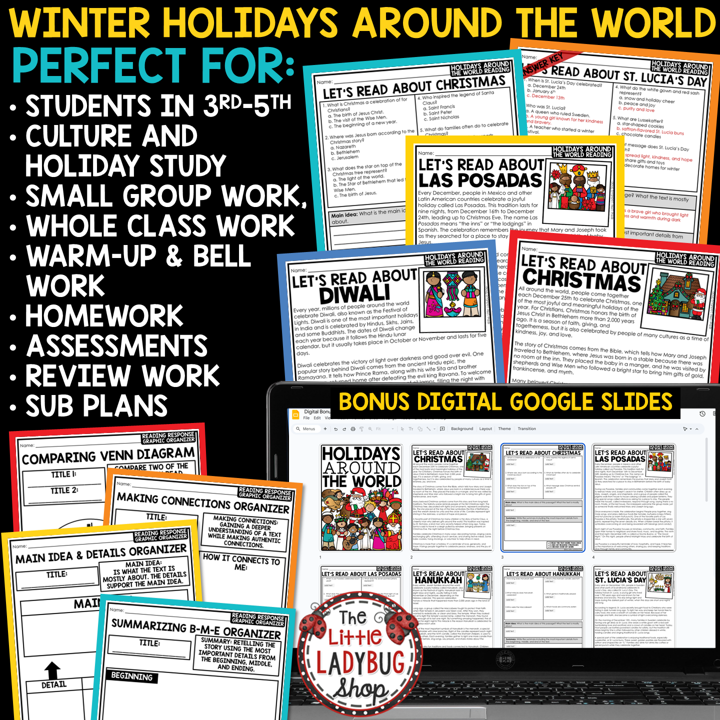 Winter Holidays Christmas Around the World Reading Activities Comprehension
