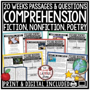Poetry Nonfiction Reading Comprehension Passages 3rd 4th Grade