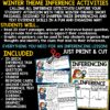 Winter Making Inferences Worksheets 3rd 4th Grade Text Evidence Activity