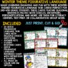 Winter Figurative Language Worksheets Task Cards