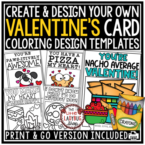 Design a Valentine's Day Card Printable Coloring Template