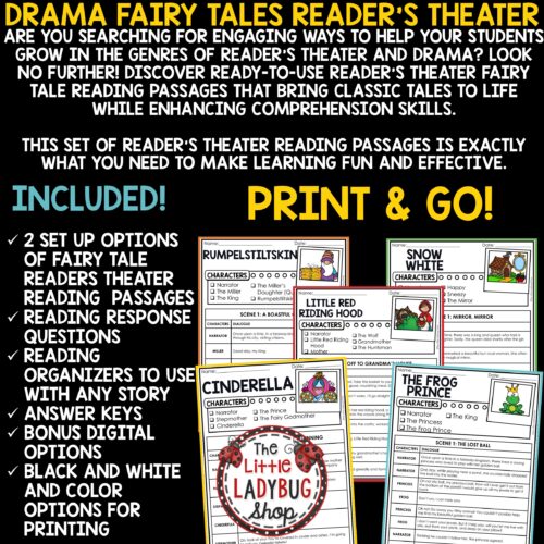 Drama Reader's Theater Scripts Fairy Tales 3rd 4th Grade