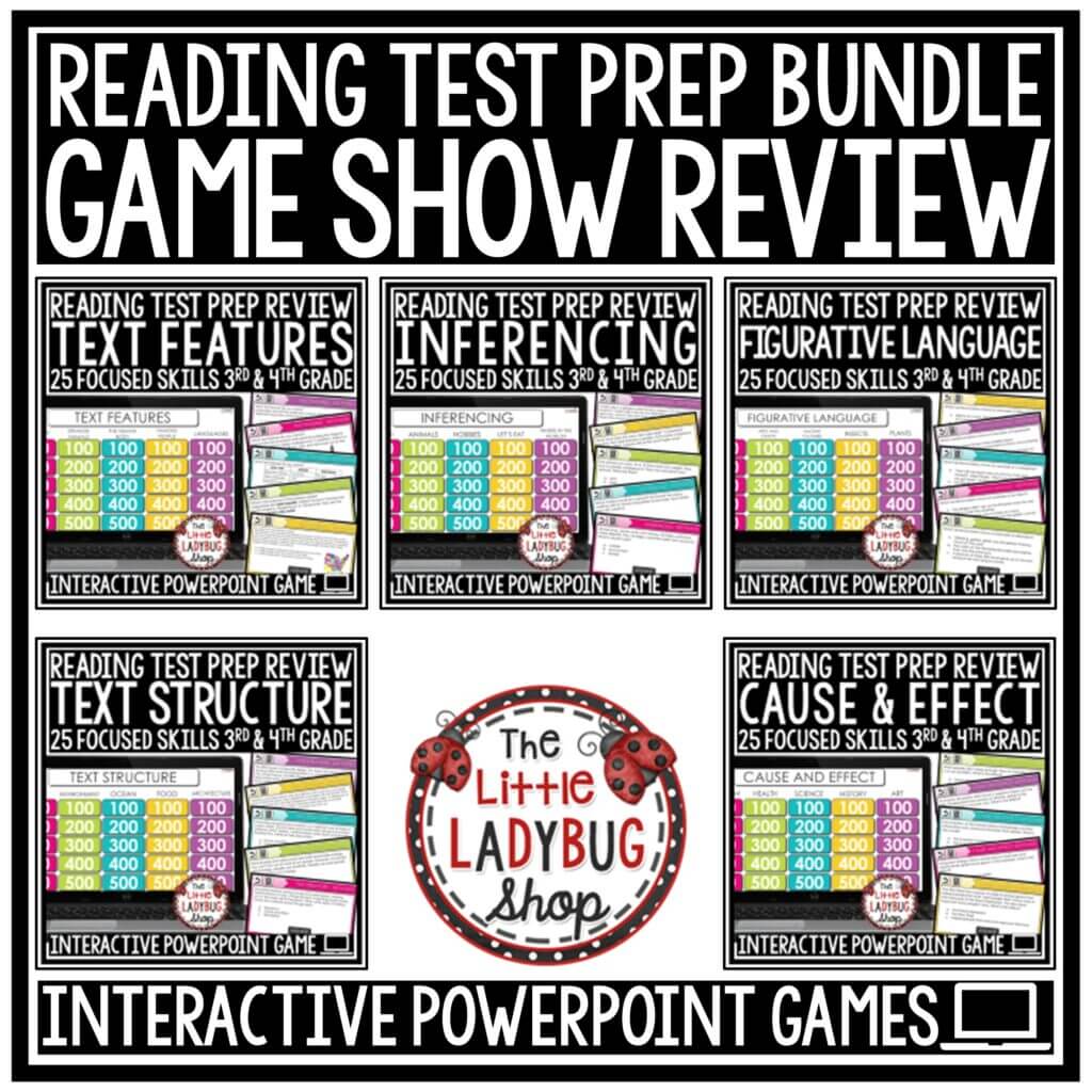 Reading Review Test Prep 3rd 4th Grade Reading Jeopardy Game Show