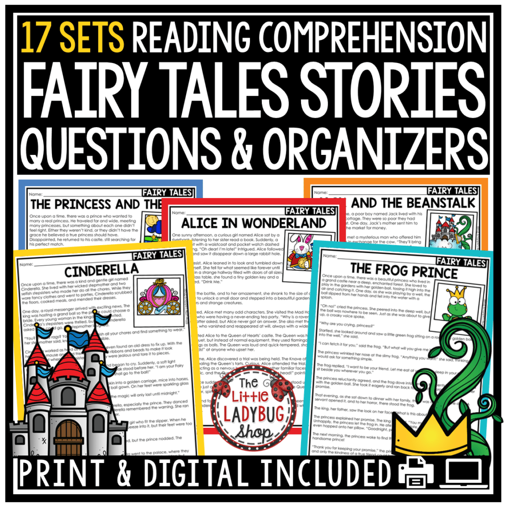 Fairy Tales Reading Comprehension Passages 3rd 4th Grade - The Little ...