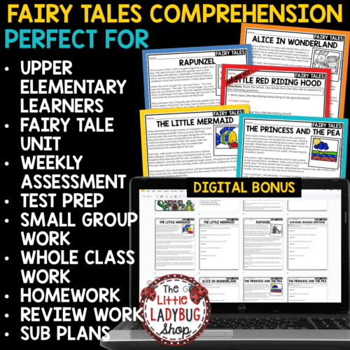Fairy Tales Reading Comprehension Passages 3rd 4th Grade - The Little ...