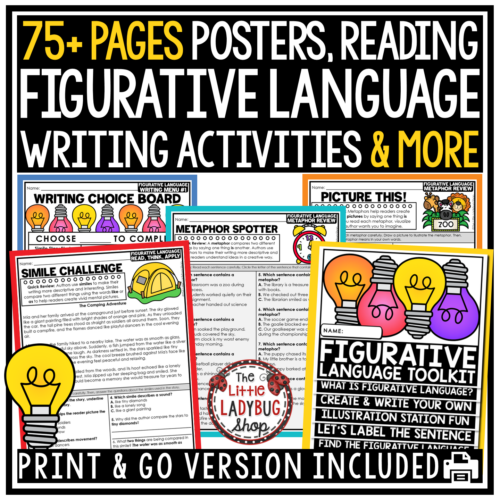 Figurative Language Activities Worksheets Posters Anchor Charts 3rd 4th Grade