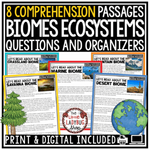 Biomes and Ecosystems Reading Passages Science Activities