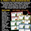 St. Patrick's Day Grammar Review Worksheets Activities Task Cards