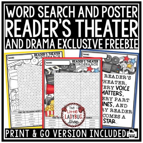 Drama and Reader’s Theater Freebie Poster Word Search