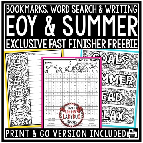 Free End of Year Summer Activities Coloring Word Search